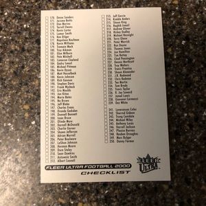 fleer ultra football 2000 checklist #234 Tom Brady